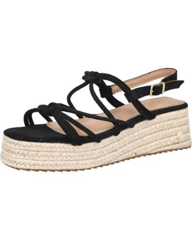 BUBBLE BOBBLE M2522 SANDALIAS DE CUÑA CON PLATAFORMA DE ESPARTO NEGRAS NEGRO