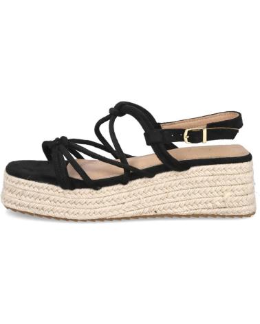 BUBBLE BOBBLE M2522 SANDALIAS DE CUÑA CON PLATAFORMA DE ESPARTO NEGRAS NEGRO