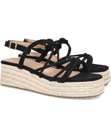 BUBBLE BOBBLE M2522 SANDALIAS DE CUÑA CON PLATAFORMA DE ESPARTO NEGRAS NEGRO
