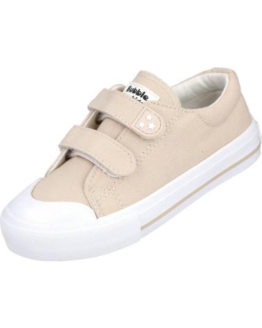 SNEAKERS IN TELA BUBBLE BOBBLE C1263 CON VELCRO BEIGE BEIGE