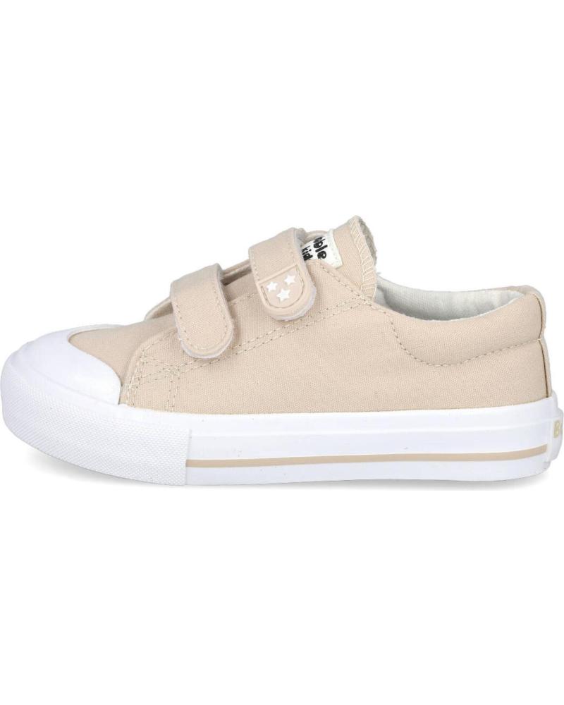 SNEAKERS IN TELA BUBBLE BOBBLE C1263 CON VELCRO BEIGE BEIGE