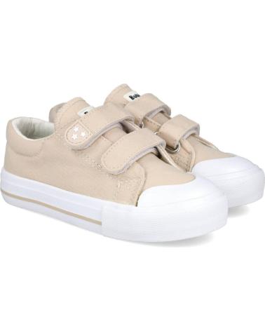 SNEAKERS IN TELA BUBBLE BOBBLE C1263 CON VELCRO BEIGE BEIGE