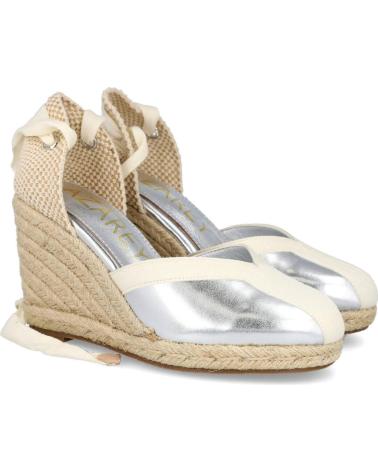 COMPENSÉES AZAREY 494J546 EN JUTE MÉTALLISÉ ARGENTÉ AVEC LIENS À LA CHEVILLE GRIS