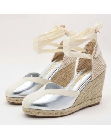 COMPENSÉES AZAREY 494J546 EN JUTE MÉTALLISÉ ARGENTÉ AVEC LIENS À LA CHEVILLE GRIS