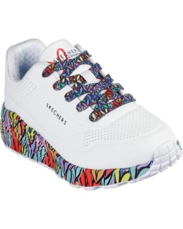 SKECHERS UNO LITE SUBTL LOVE WOMEN´S SNEAKERS WHITE MULTICOLOR SOLE VARIOS COLORES