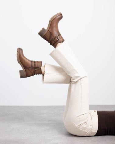 REFRESH BOTAS MILITARES MUJER 172918 01 CAMEL