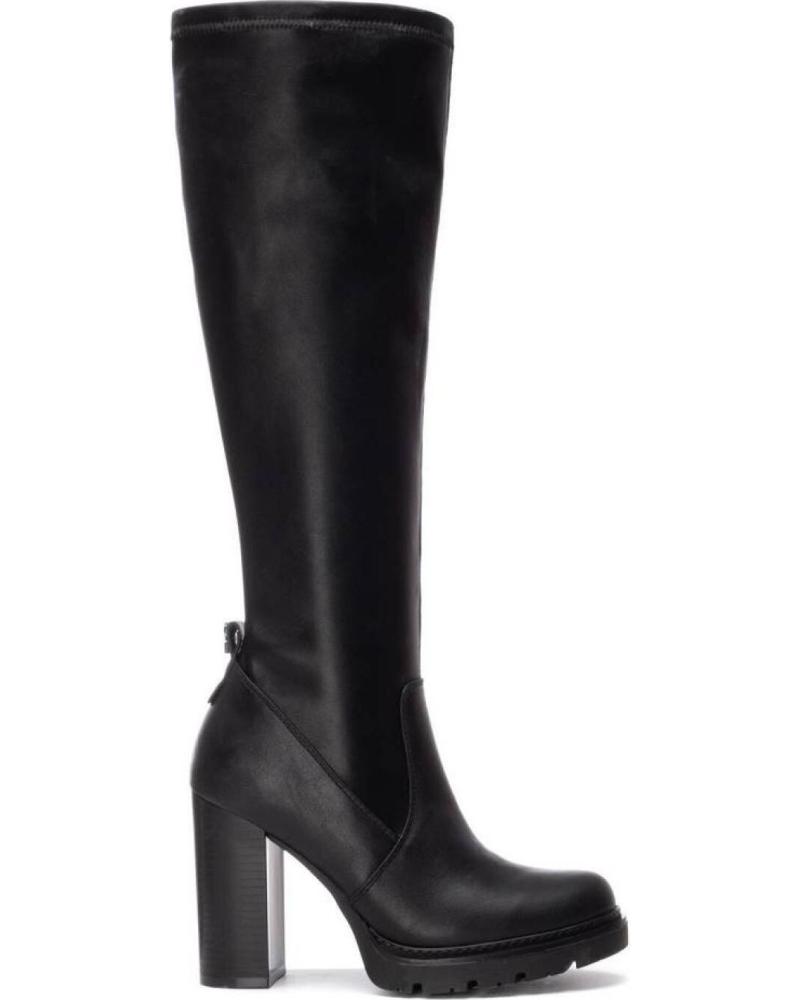 REFRESH BOTAS ALTAS DE VESTIR NEGRAS 172924 CON TACÓN Y PLATAFORMA NEGRO