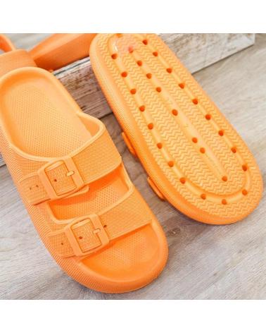 L&R SHOES VG323 - ORANGE SANDALEN MIT DOPPELTEM VERSTELLRIEMEN NARANJA