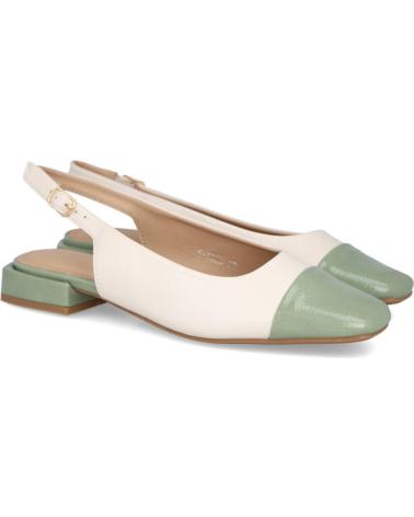 L&R SHOES S-5023 BALLERINE DÉCOLLETÉE BICOLORE VERT ET BLANC VERDE