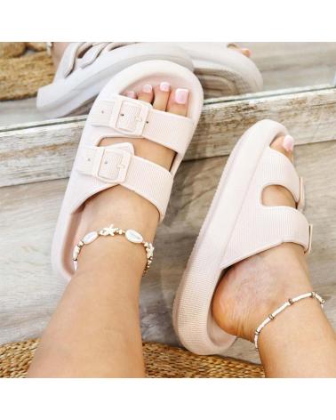 L&R SHOES VG323 - SANDALES À DOUBLE BRIDE RÉGLABLE BEIGE BEIG