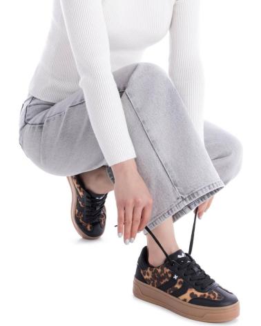XTI 144584 BLACK PLATFORM SNEAKERS WITH ANIMAL PRINT NEGRO