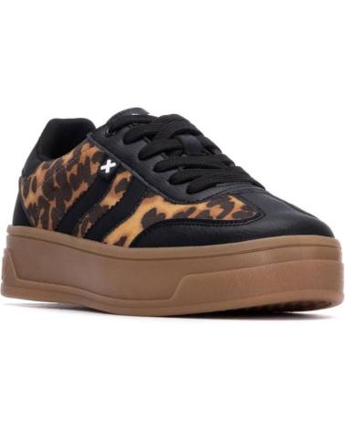 XTI 144584 BLACK PLATFORM SNEAKERS WITH ANIMAL PRINT NEGRO
