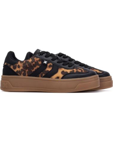 XTI 144584 BLACK PLATFORM SNEAKERS WITH ANIMAL PRINT NEGRO