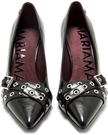 STILETTOS MARIA MARE 63639 PRETOS COM FIVELAS E ILHOSES NEGRO