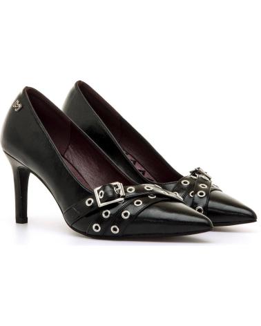 STILETTOS MARIA MARE 63639 PRETOS COM FIVELAS E ILHOSES NEGRO