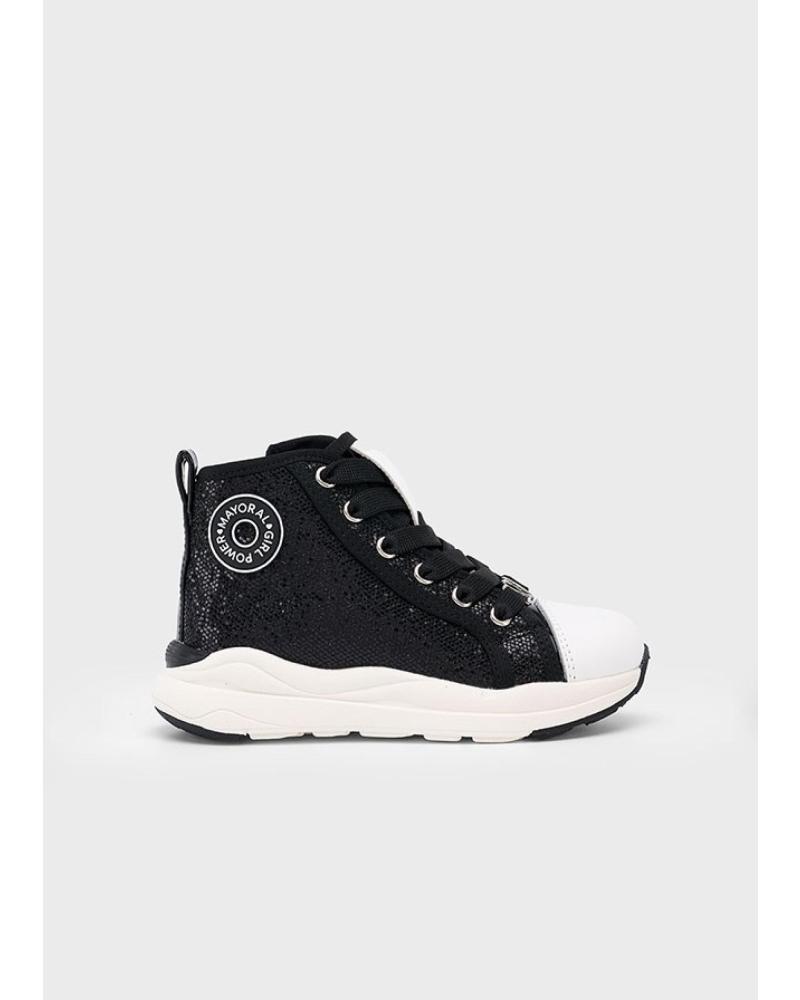 ZAPATILLAS SNEAKER BOTÍN MAYORAL 46-576-071 NEGRAS CON DETALLE METÁLICO NEGRO