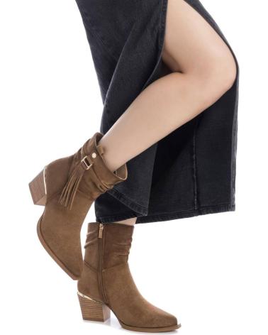 STIVALETTI XTI 144461 CAMEL IN CAMOSCIO CON FRANGE STILE TEXANO MARRóN