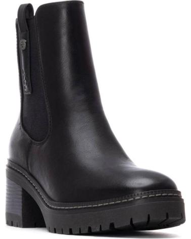 XTI BIKER ANKLE BOOT 144456 BLACK WITH ELASTIC PANELS AND PLATFORM NEGRO