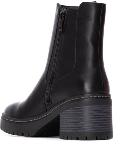 XTI BIKER ANKLE BOOT 144456 BLACK WITH ELASTIC PANELS AND PLATFORM NEGRO