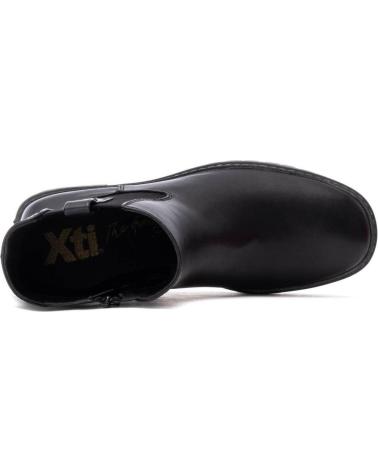 XTI BIKER ANKLE BOOT 144456 BLACK WITH ELASTIC PANELS AND PLATFORM NEGRO