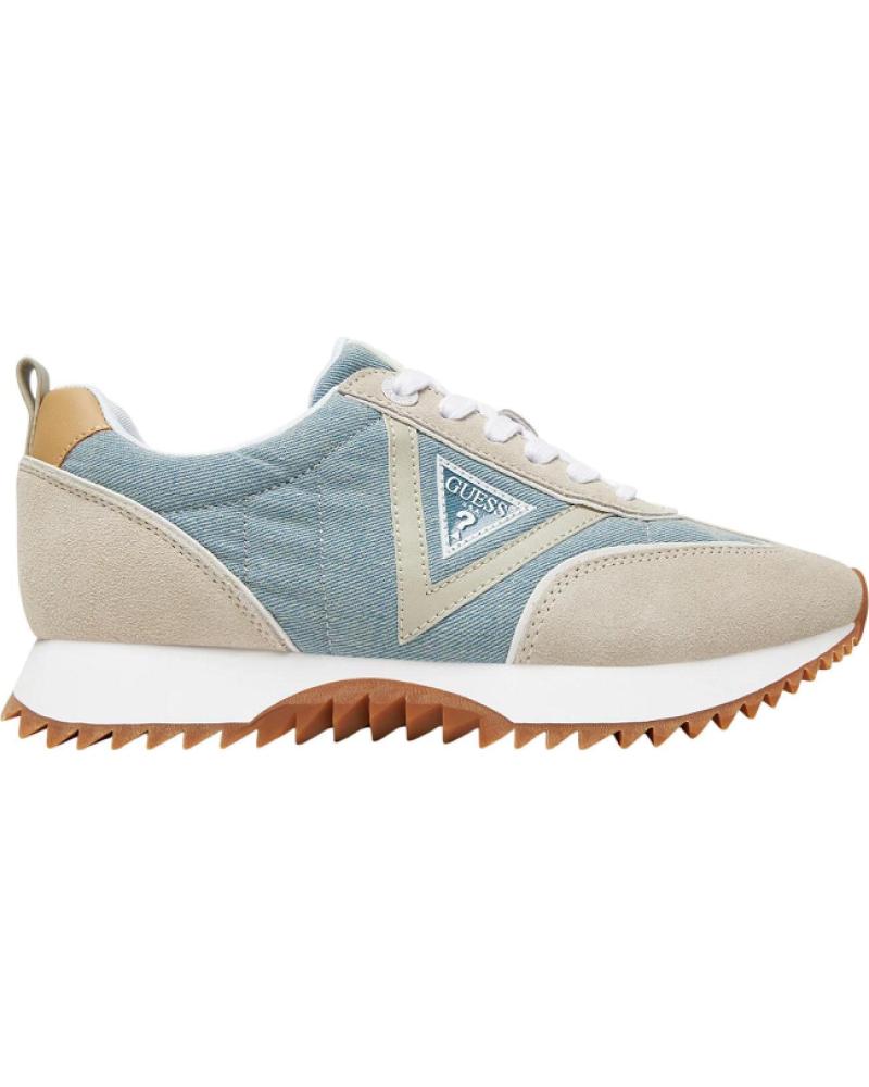 SNEAKERS GUESS BAIL FLTBAI DEN12 AZZURRO BEIGE AZUL