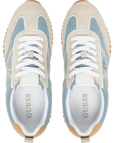 SNEAKERS GUESS BAIL FLTBAI DEN12 AZZURRO BEIGE AZUL