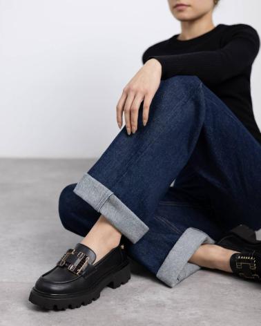 MOCASSIN XTI 144429 NOIR AVEC SEMELLE TRACK ET CHAÎNE NEGRO