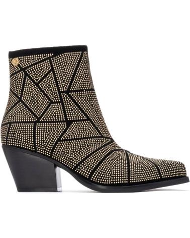 XTI 144670 GOLD COWBOY ANKLE BOOTS WITH GEOMETRIC PATTERN ORO