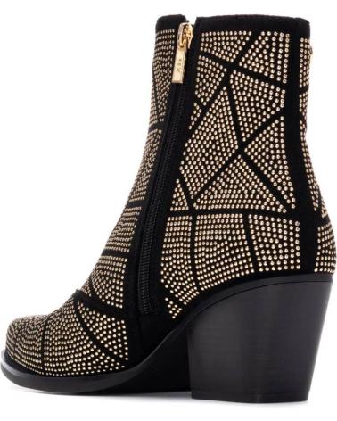 XTI 144670 GOLD COWBOY ANKLE BOOTS WITH GEOMETRIC PATTERN ORO