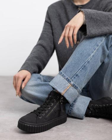 REFRESH BOTINES SNEAKER NEGROS 172891 CON PLATAFORMA Y CREMALLERA LATERAL NEGRO