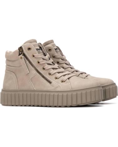 REFRESH BOTINES SNEAKER BEIGE 172891 CON PLATAFORMA Y CREMALLERA LATERAL BEIGE