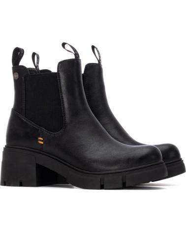 BOTÍN CHELSEA REFRESH 172905 NEGRO CON TACÓN Y SUELA TRACK NEGRO