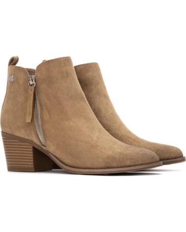 BOTÍN REFRESH 173180 BEIGE CON TACÓN Y CREMALLERA BEIGE