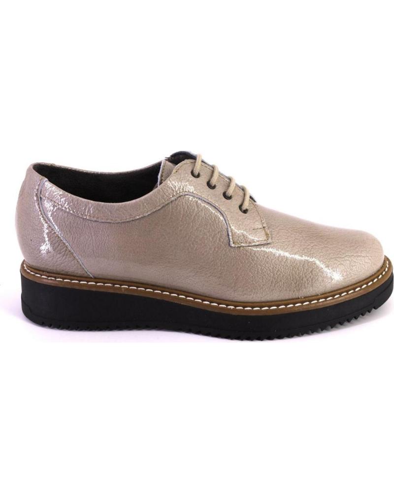 PITILLOS 10761 STONE COLOR OXFORD LACE-UP SHOES PIEDRA