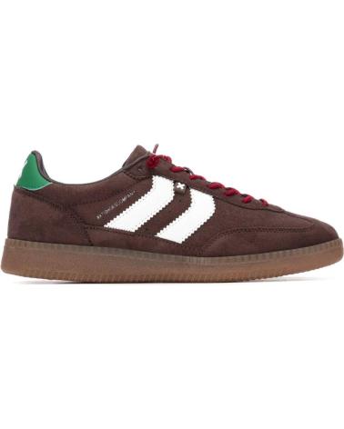 XTI CASUAL SNEAKERS 14416903 BROWN WITH WHITE STRIPES AND GREEN DETAIL MARRóN