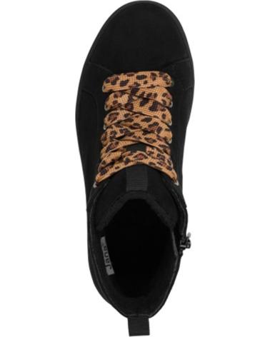 BOTA VEGANA JANA 25280 PRETA COM CADARÇOS ESTAMPA ANIMAL NEGRO
