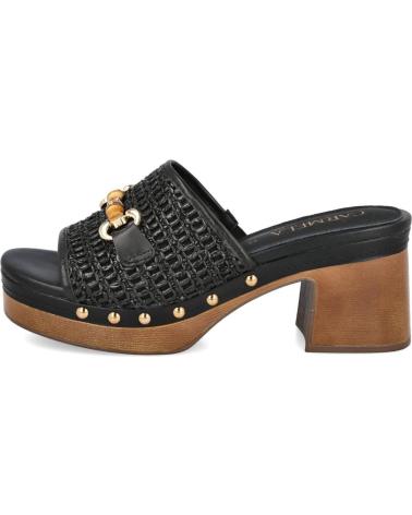 L&R SHOES CARMELA 162334 SANDALES À TALON LARGE NOIR NEGRO