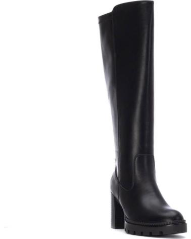 STIVALE ALTO XTI 144524 NERO CON TACCO BLOCCO E SUOLA CARRARMATO NEGRO