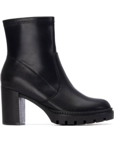 XTI ANKLE BOOT 144525 BLACK WITH PLATFORM AND BLOCK HEEL NEGRO