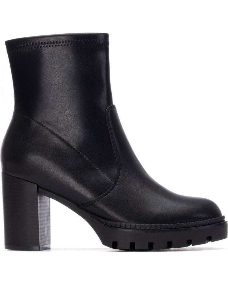 XTI ANKLE BOOT 144525 BLACK WITH PLATFORM AND BLOCK HEEL NEGRO