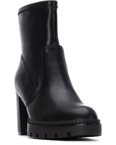 XTI ANKLE BOOT 144525 BLACK WITH PLATFORM AND BLOCK HEEL NEGRO
