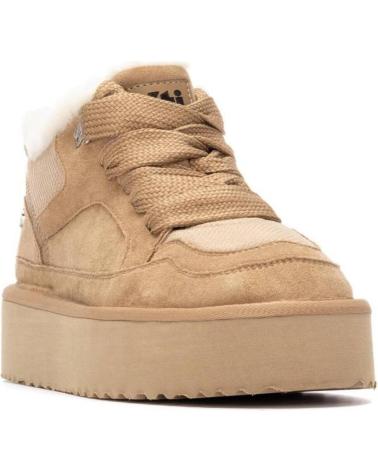 XTI URBAN PLATFORM BOOTIE WITH FUR LINING MODEL 144338 BEIGE BEIGE