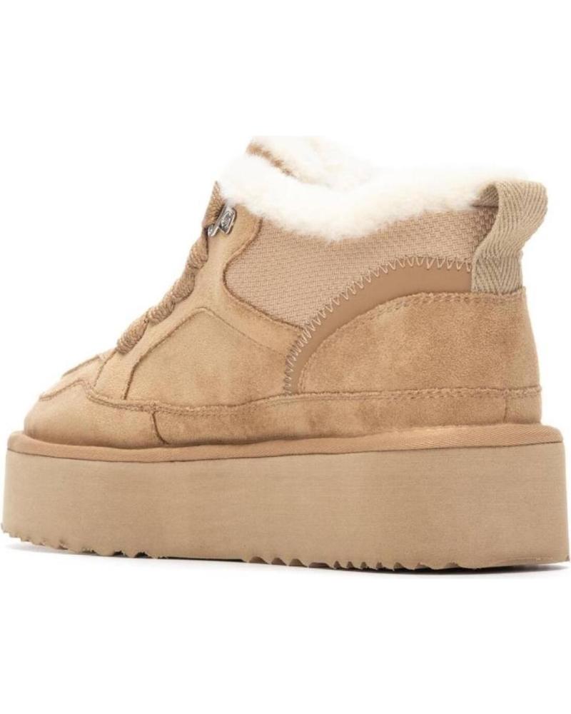 XTI URBAN PLATFORM BOOTIE WITH FUR LINING MODEL 144338 BEIGE BEIGE