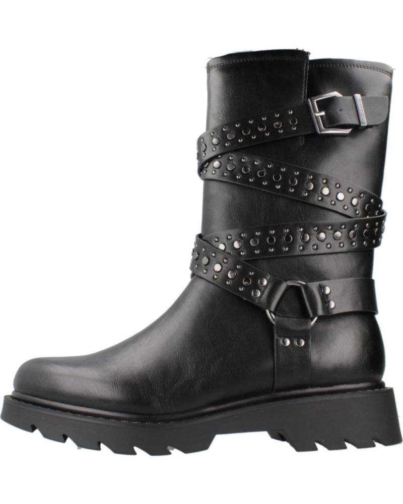BOTINES MOTEROS TAMARIS 25466-43 NEGROS CON HEBILLAS Y TACHUELAS BLACK