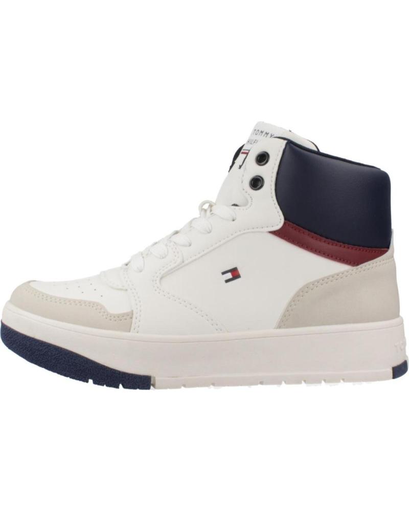 TOMMY HILFIGER MID CUT LACE-UP SNEAKER BLANCO AZUL WHTBLUE
