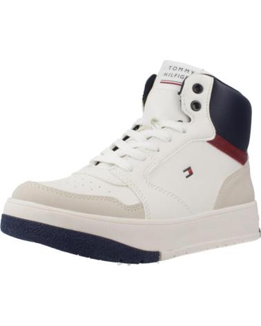 TOMMY HILFIGER MID CUT LACE-UP SNEAKER BLANCO AZUL WHTBLUE