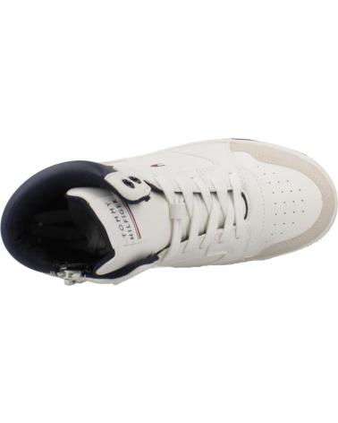 TOMMY HILFIGER MID CUT LACE-UP SNEAKER BLANCO AZUL WHTBLUE
