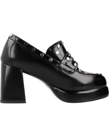 PLATFORM HEELED LOAFERS WITH STUDS NOA HARMON MODEL 9838N BLACK NEGRO