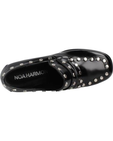 PLATFORM HEELED LOAFERS WITH STUDS NOA HARMON MODEL 9838N BLACK NEGRO