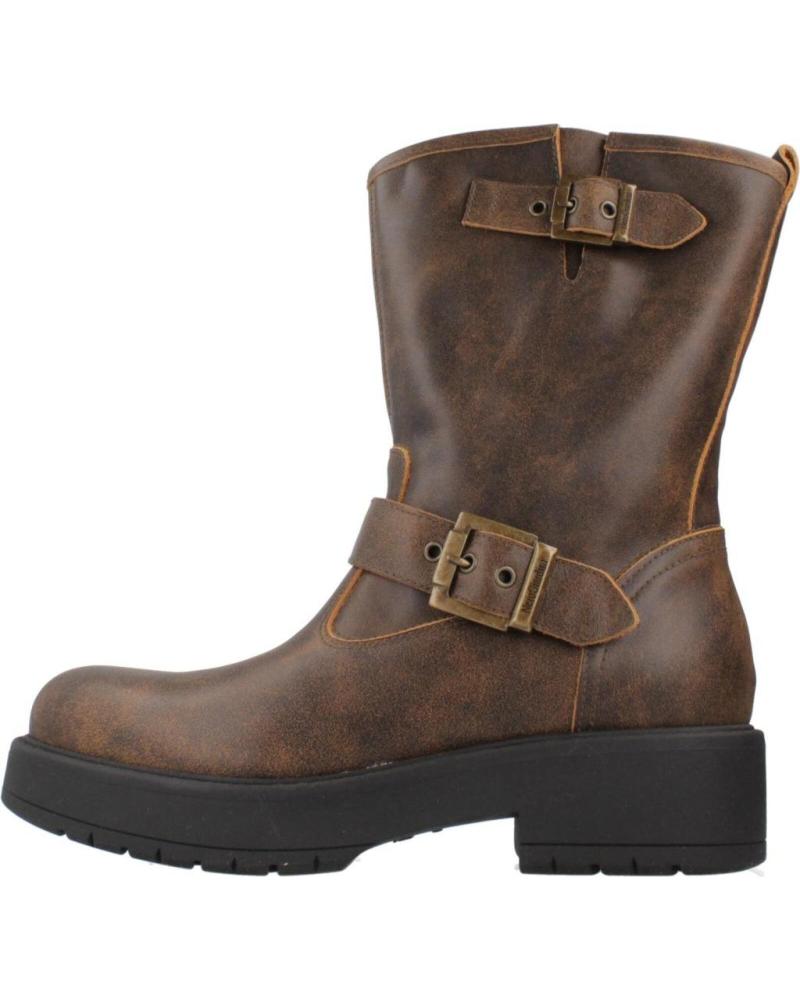 NERO GIARDINI I411981D BROWN BIKER BOOTS WITH BUCKLES AND CHUNKY SOLE 300